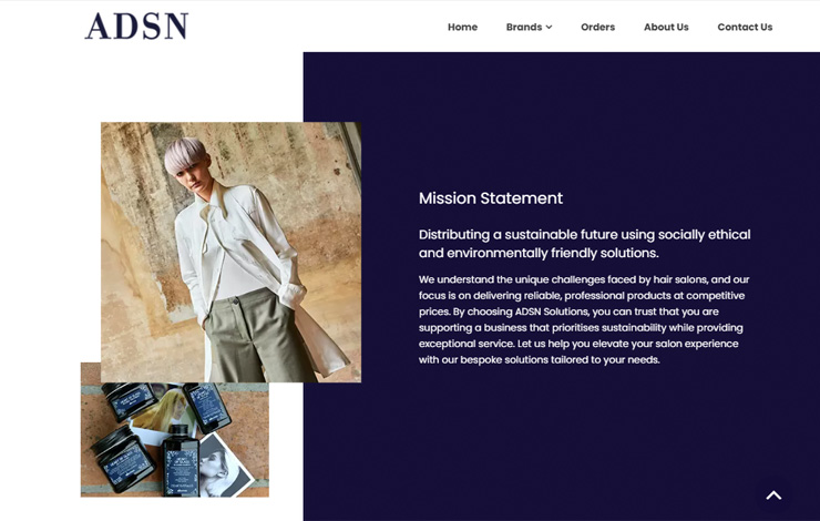 Website Design for Sustainable Professional Hair Products | ADSN Solutions Ltd