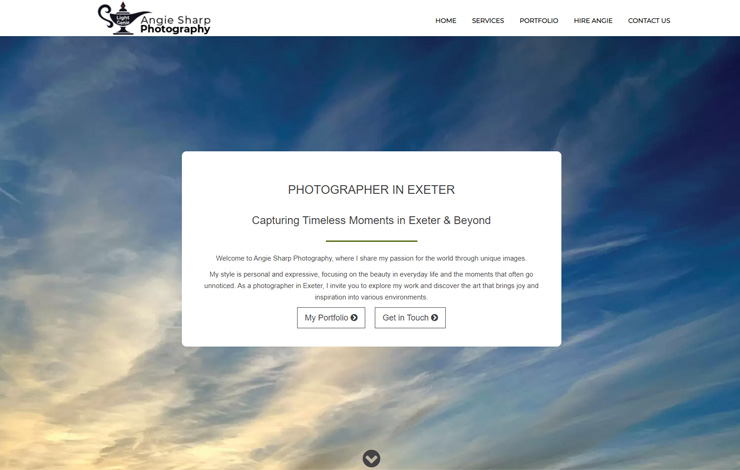 Website Design for Angie Sharp Photography in Exeter - Capturing Moments