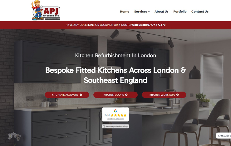 Website Design for Expert Kitchen Refurbishment in London | APJ Kitchens Ltd