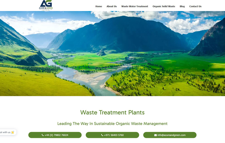 Website Design for Waste Treatment Plants | Azure & Green