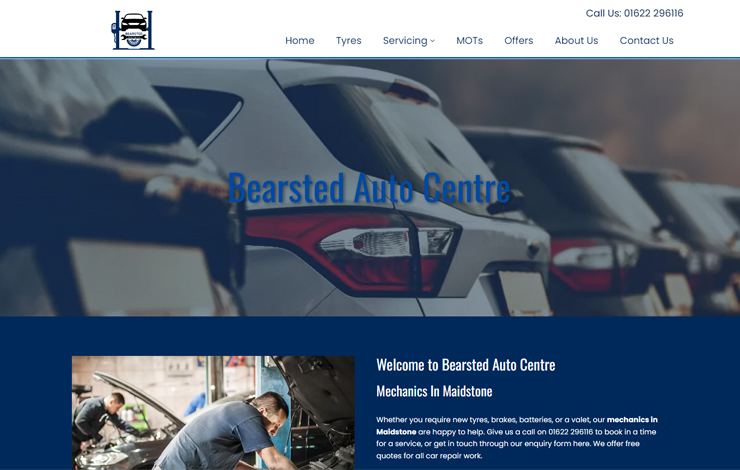 Website Design for Mechanics in Maidstone | Bearsted Tyres & Auto Centre