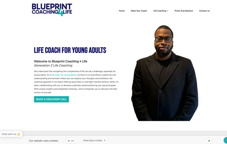 Website Design for Life Coaching for Young Adults | Blueprint Coaching 4 Life