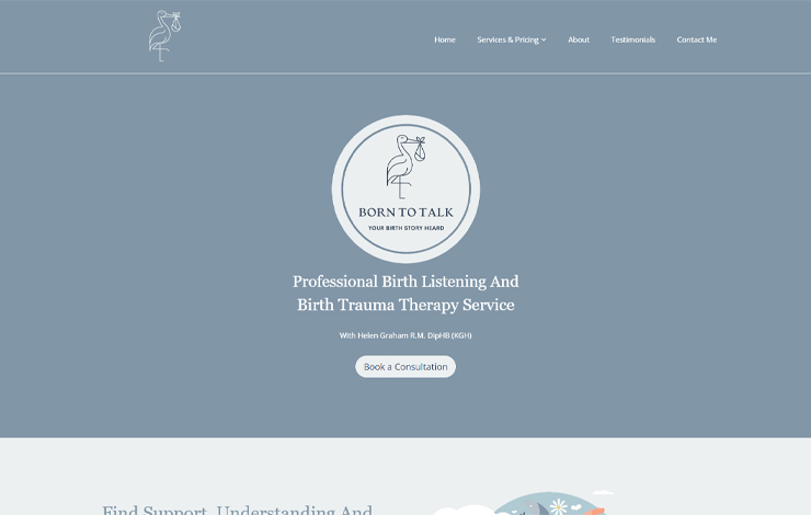 Website Design for Birth Trauma Therapy | Born to Talk