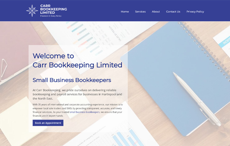 Website Design for Reliable Bookkeeping Services in Hartlepool | Carr Bookkeeping