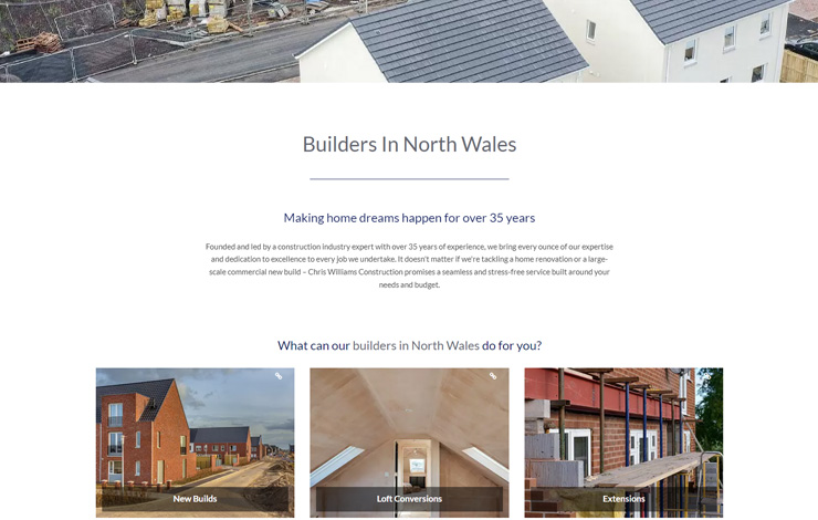 Website Design for Builders in North Wales | Chris Williams Construction
