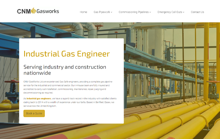 Website Design for Industrial Gas Engineers | CNM GasWorks Ltd