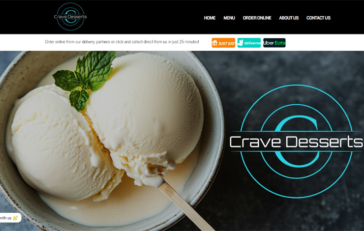 Website Design for Indulge in Desserts from Crave Desserts | business name