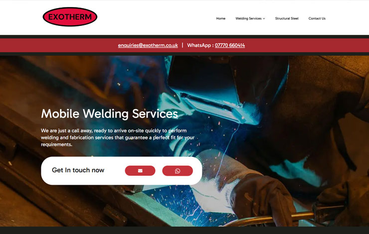 Website Design for Mobile Welding Services in Berkshire & Oxfordshire