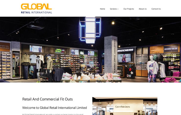 Website Design for Retail and Commercial Fit Outs | Global Retail International 