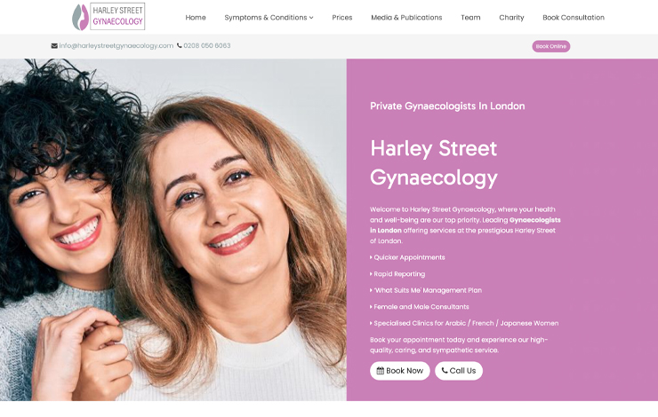 Website Design for Harley Street Gynaecology: Expert Private Care in London