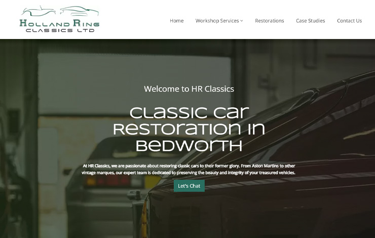 Website Design for Classic Car Restoration | HR Classics