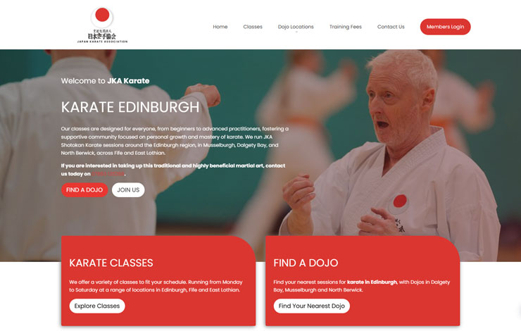 Website Design for Karate Classes in Edinburgh - Join JKA Karate Today