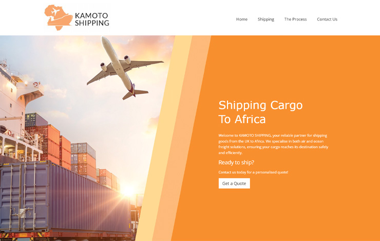 Website Design for Shipping UK Cargo to Africa | Kamoto Shipping Ltd