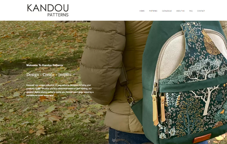 Website Design for Bag Sewing Patterns | Kandou Patterns