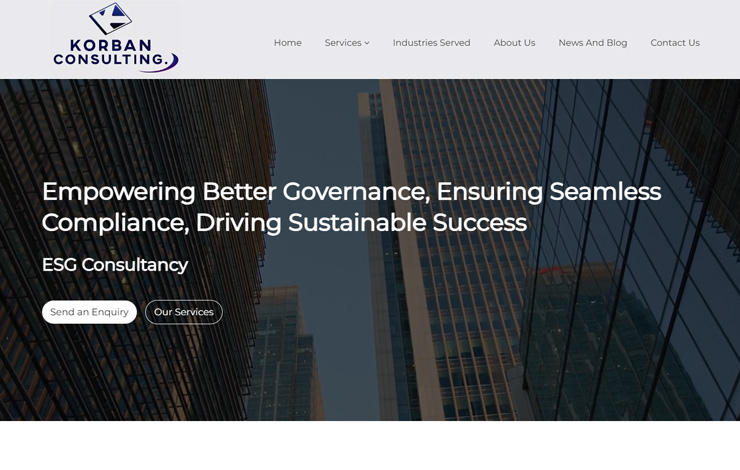 Website Design for ESG Consultancy for Corporate Governance | Korban Consulting