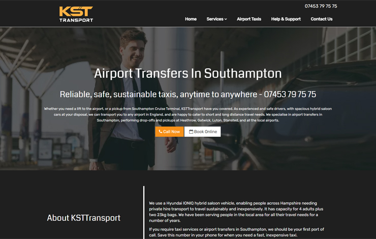 Website Design for Airport transfers in Southampton | KSTTransport