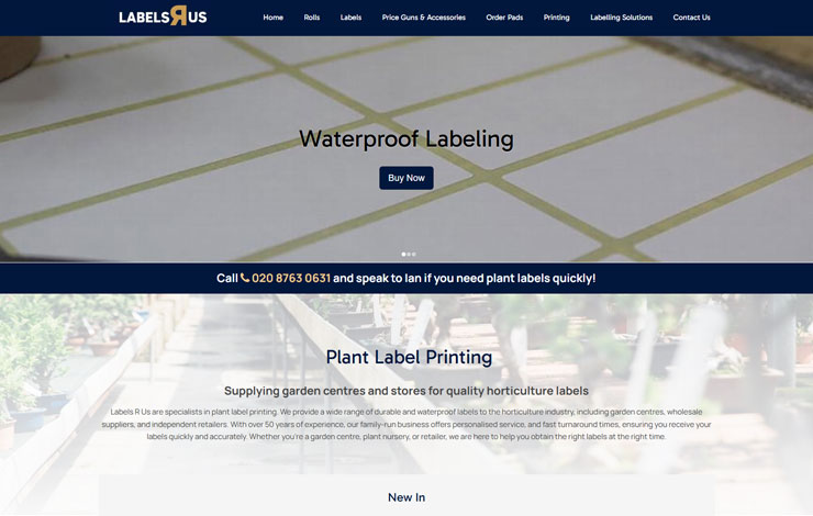 Website Design for Quality Plant Label Printing for Horticulture Industry