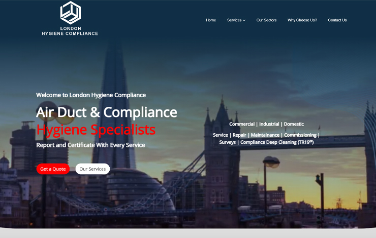 Website Design for Ventilation Cleaning Services | London Hygiene