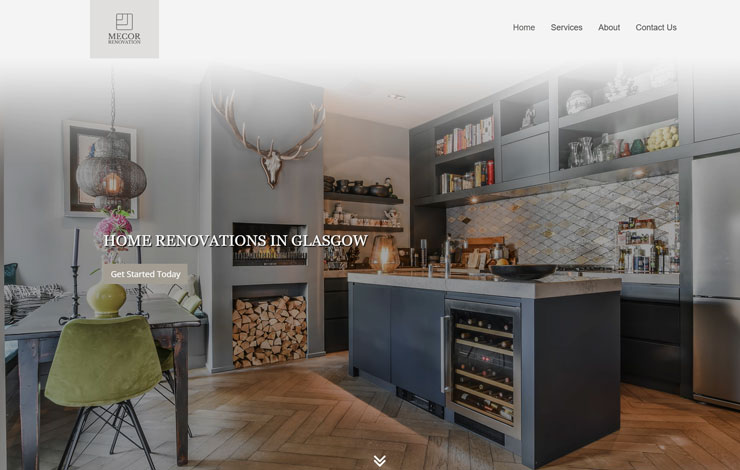 Website Design for Expert Home Renovations in Glasgow - Mecor Renovations