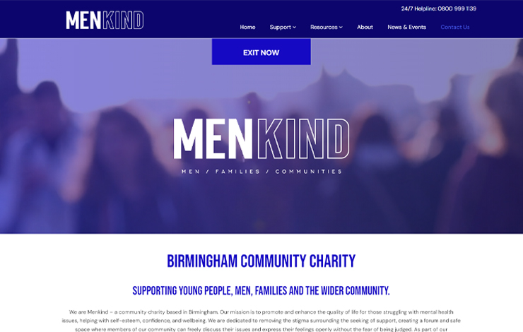 Website Design for Birmingham Community Charity | Menkind