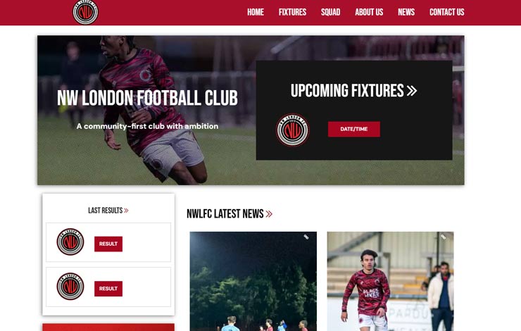 Website Design for North West London Football Club | NW London FC