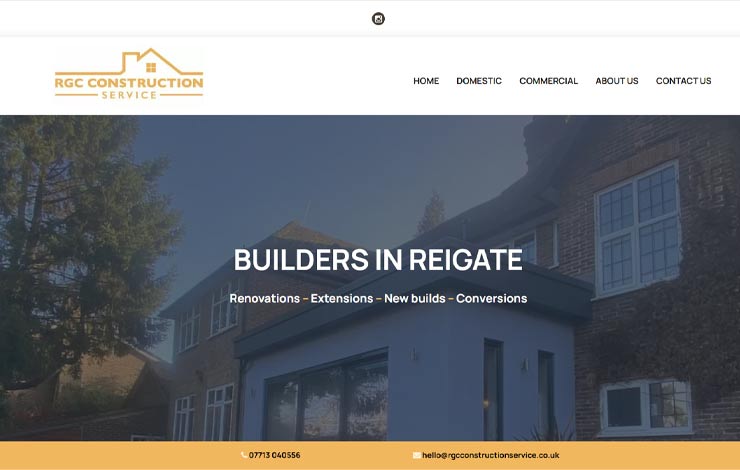 Website Design for Builders in Reigate | RGC Construction Service