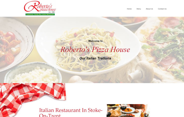 Website Design for Roberto's Pizza House - Authentic Italian in Stoke-on-Trent