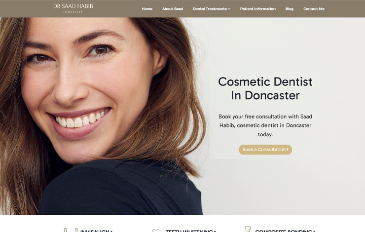 Website Design for Cosmetic Dentist in Doncaster | Saad Dental Ltd