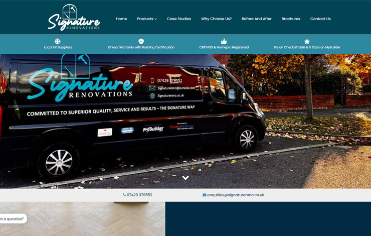 Website Design for Double Glazing in Bedford - Signature Renovations