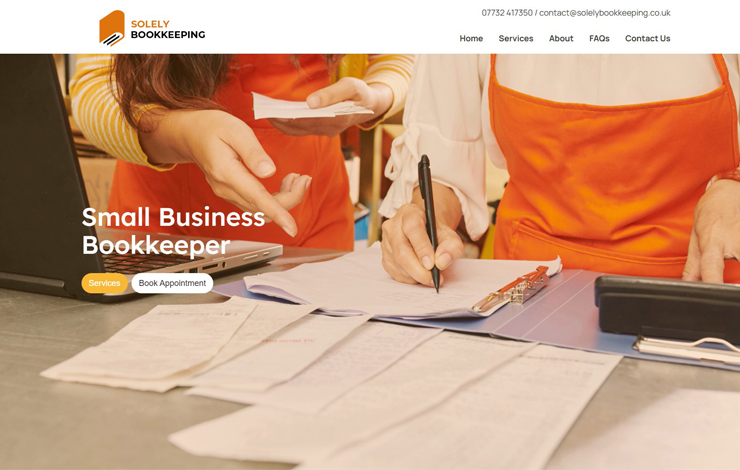 Website Design for Expert Bookkeeping Services for Small Businesses | Solely Bookkeeping