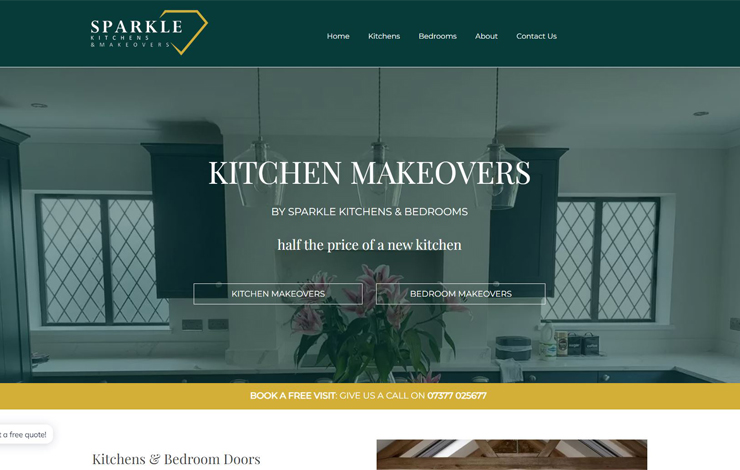 Website Design for Kitchen Makeovers | Sparkle Kitchens & Makeovers