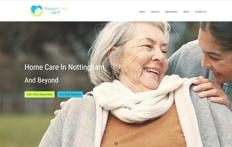 Website Design for Home Care in Nottingham | Support Care 24/7