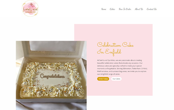 Website Design for Celebration Cakes in Edmonton | Swirls and Sprinkles