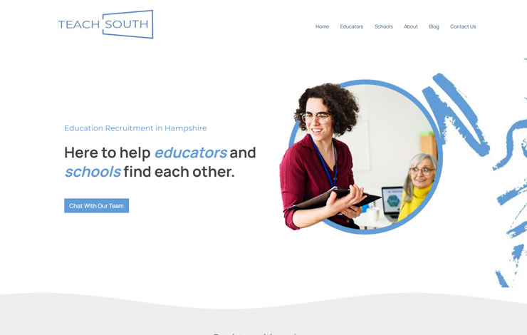 Website Design for Education Recruitment in Hampshire - Teach South