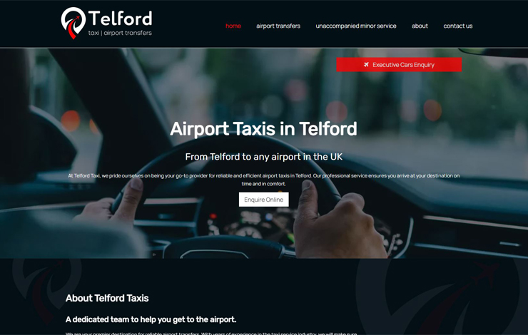 Website Design for Reliable Airport Transfers in Telford - Telford Taxi