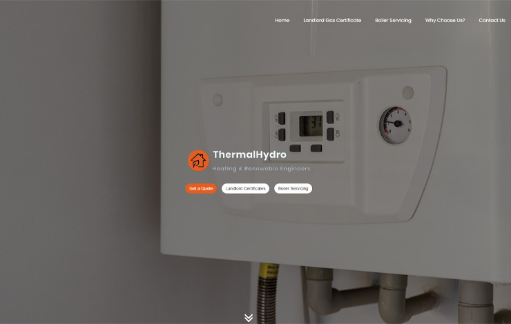 Website Design for CP12 Gas Certificates in Oxford | Thermal Hydro