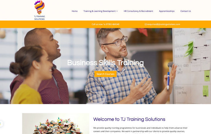 Website Design for Tailored Business Skills Training | TJ Training Solutions