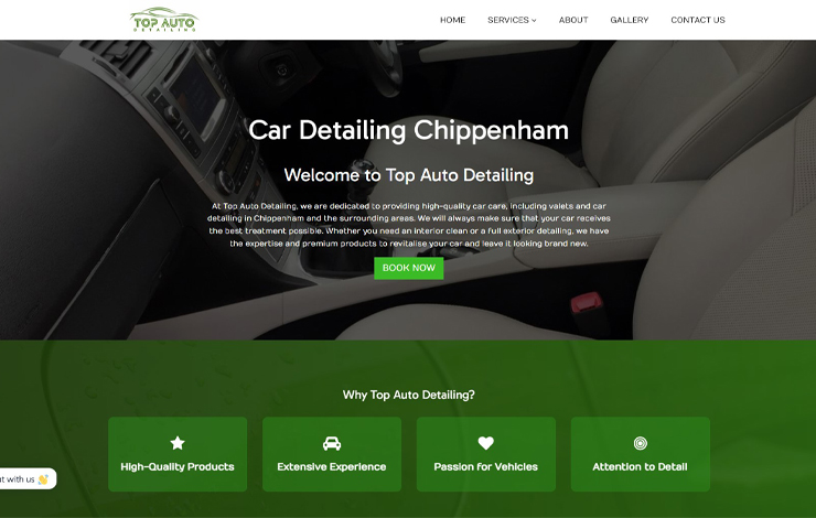 Website Design for Car Detailing in Chippenham | Top Auto Detailing