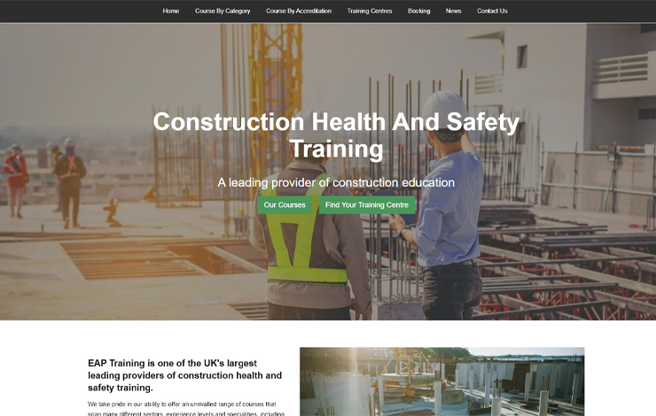 Website Design for Construction Health and Safety Training | EAP Training